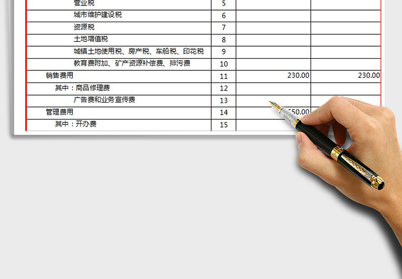 2025年小企业利润表