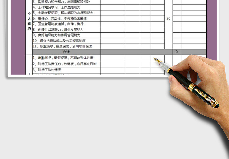 2025年公司员工绩效考核表（自动计算）免费下载