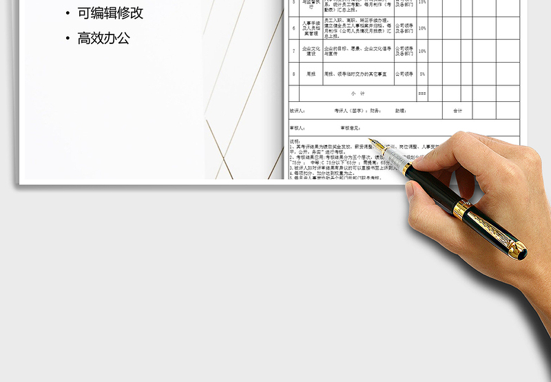 2025年人事主管绩效考核表