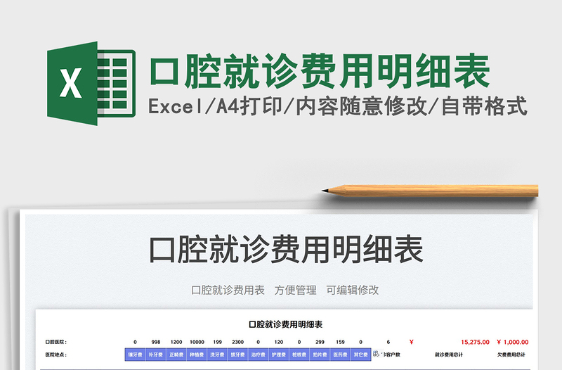 2025口腔就诊费用明细表