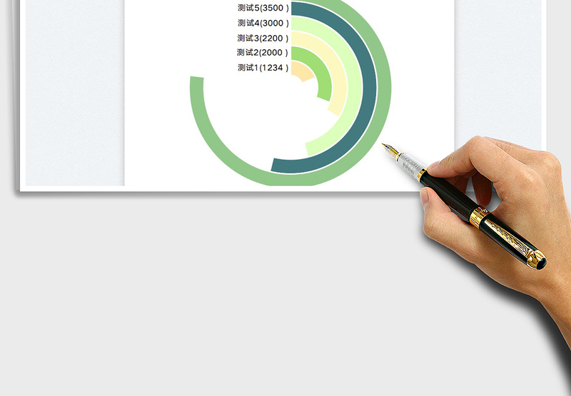 2025绿色多层圆环图免费下载