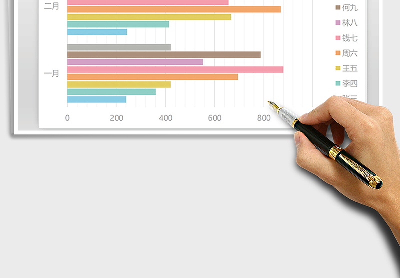 2025年淡彩条纹系列图表之条形图免费下载