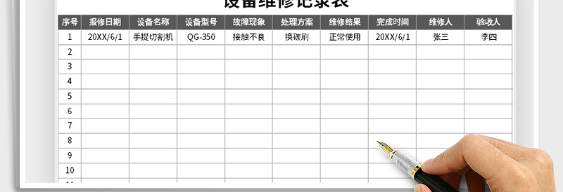 2025年设备维修记录表