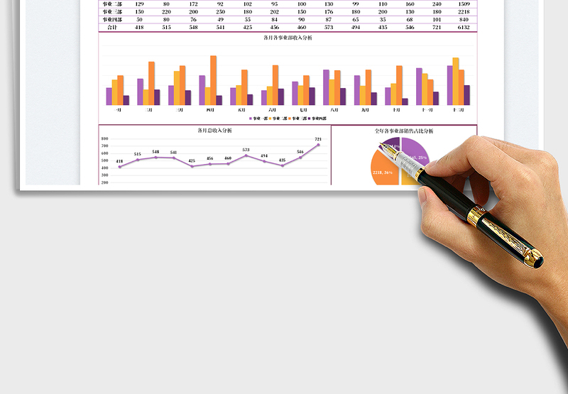 2025年度各事业部收入分析免费下载