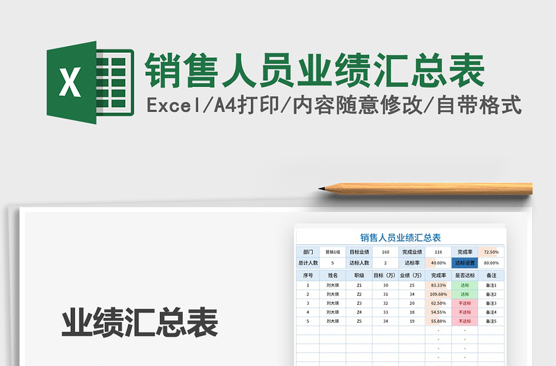 2025年销售人员业绩汇总表