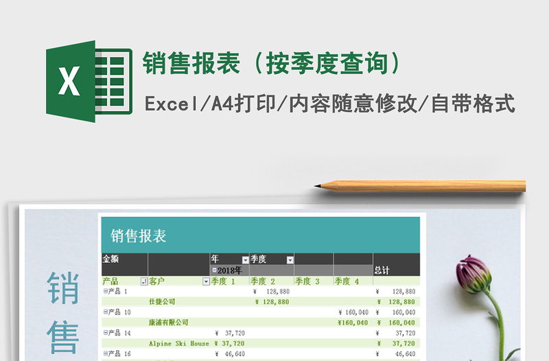 2025年销售报表（按季度查询）免费下载