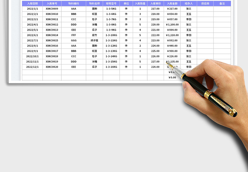 2025商品入库管理表免费下载