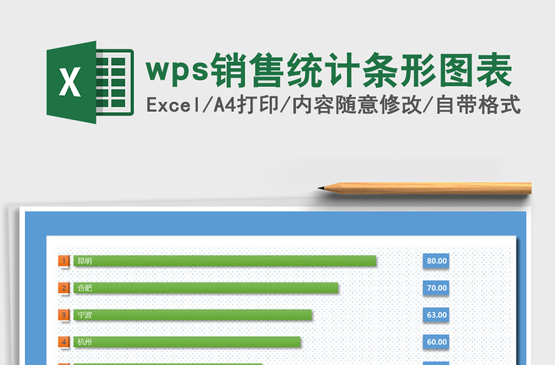 2025wps销售统计条形图表免费下载