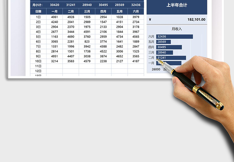 2025财务收入上半年统计表免费下载