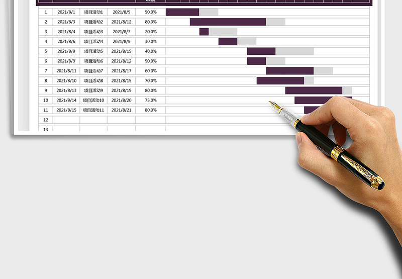2025活动项目进度甘特图免费下载