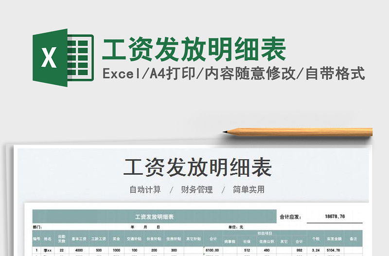 2025工资发放明细表免费下载