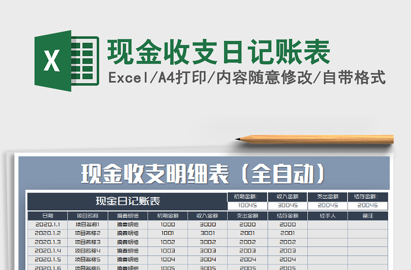 2025年现金收支日记账表