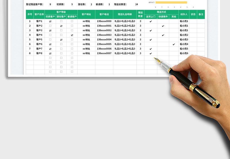 2025元旦礼品赠送明细表免费下载