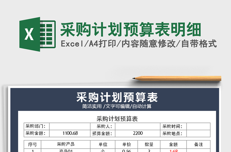 2025年采购计划预算表明细