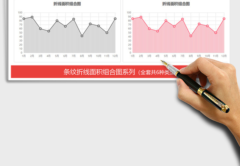 2025年纹理折线图面积组合图双轴图表