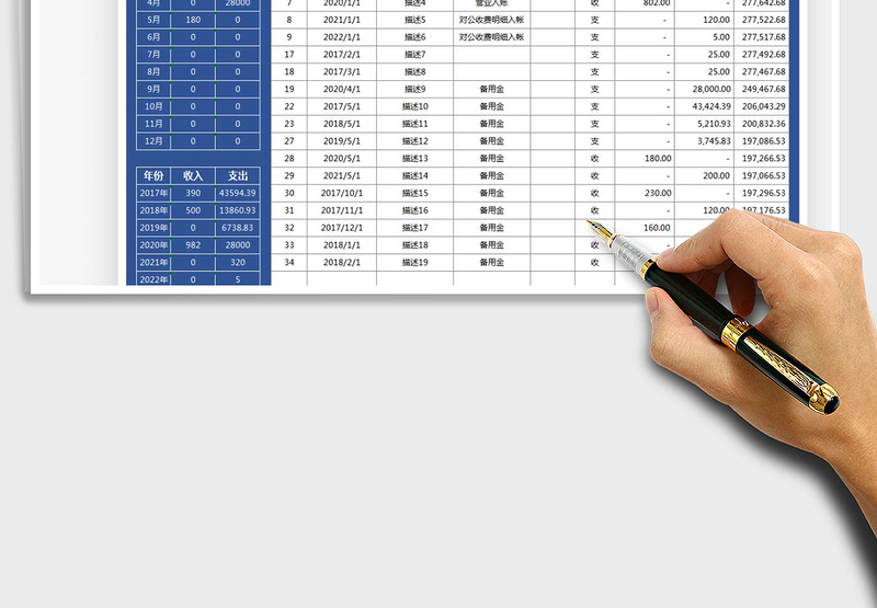 2025年收支表-月度年度统计