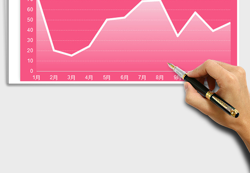 2025年渐变趋势线折线图面积图组合图