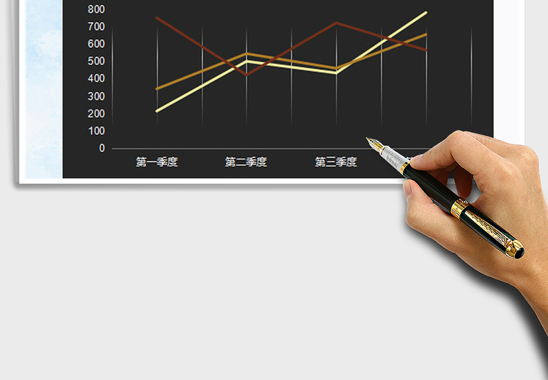 2025年年终季度分析质感折线图表报表