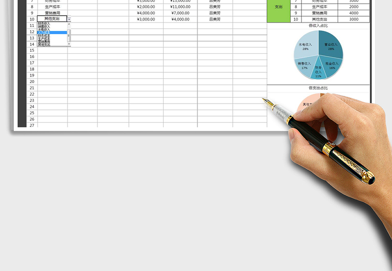 2025年收支明细表（自动公式）