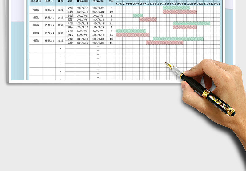 工作计划进度表-甘特图表