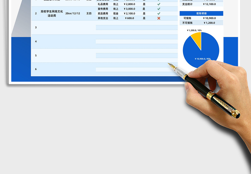 2025社团活动经费报账明细表免费下载