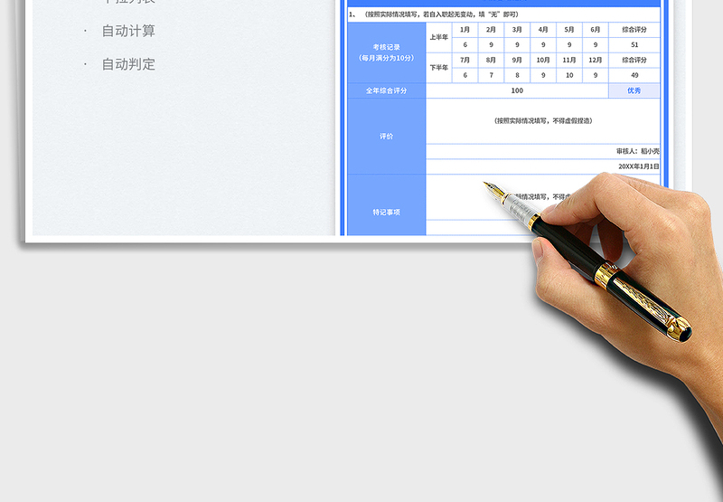 2025绩效考核记录表免费下载