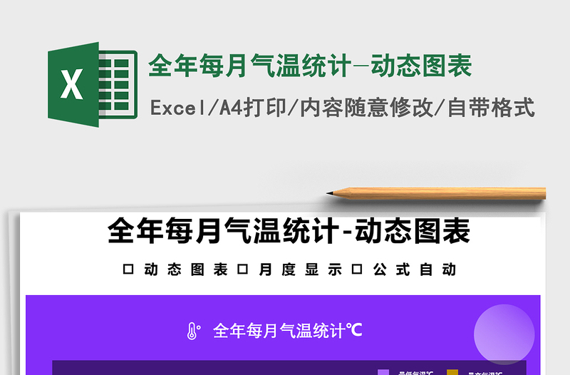 2025全年每月气温统计-动态图表免费下载