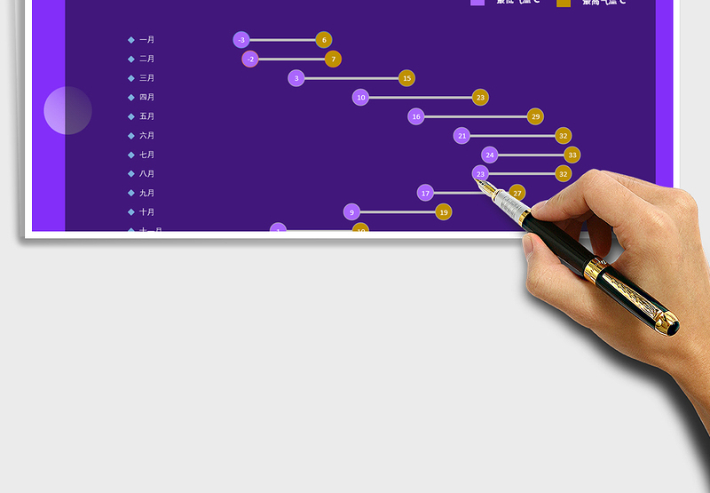 2025全年每月气温统计-动态图表免费下载