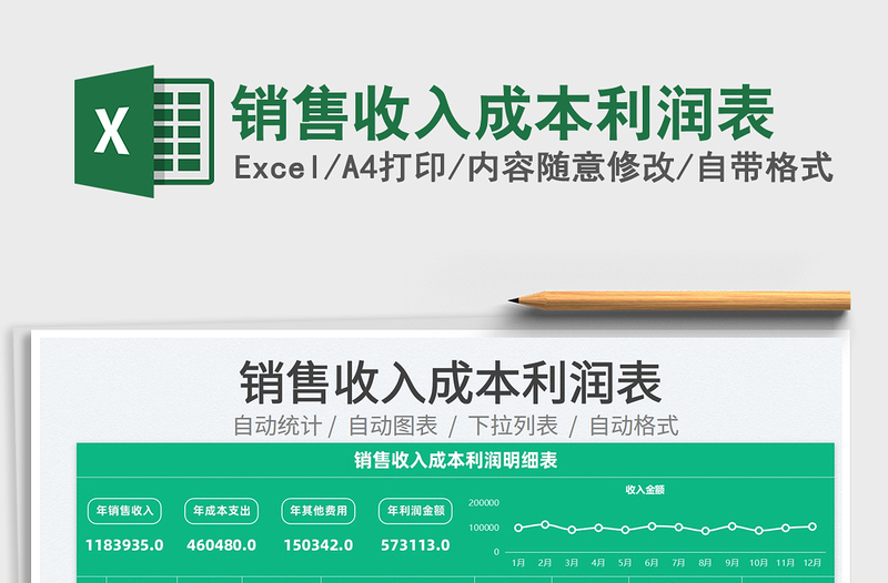 2025销售收入成本利润表免费下载