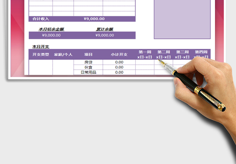 2025年家庭收支明细表（自动统计）免费下载