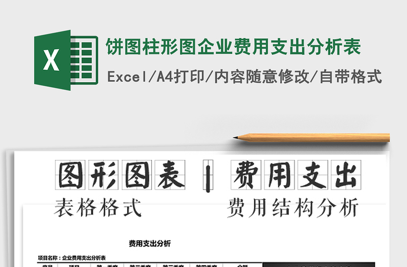 2025年饼图柱形图企业费用支出分析表