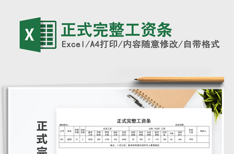 2025年正式完整工资条