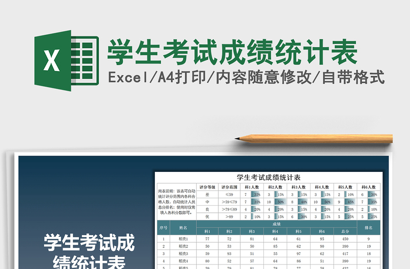 2025年学生考试成绩统计表