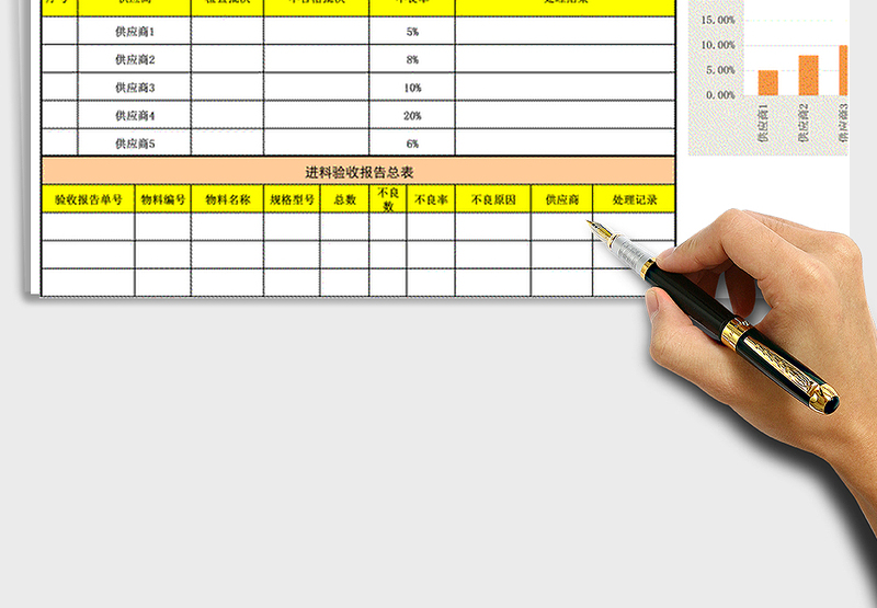 2025年物料验收月报表（含分析图）免费下载