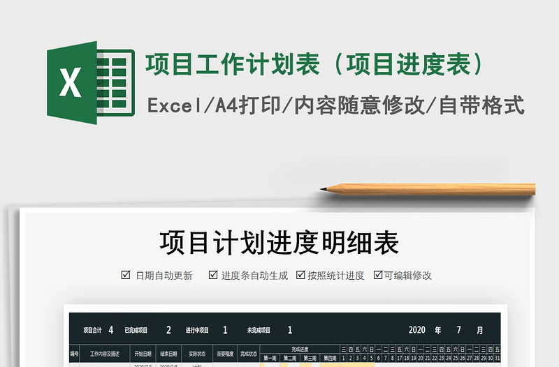 2025年项目工作计划表（项目进度表）