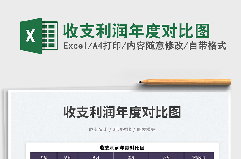 2025收支利润年度对比图免费下载