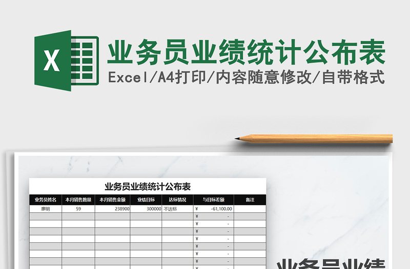 2025年业务员业绩统计公布表免费下载