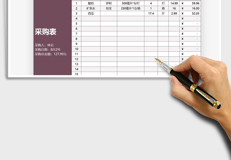 2025年采购明细费用支出表