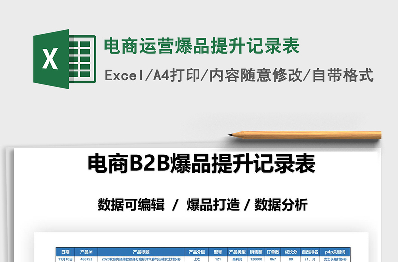 2025年电商运营爆品提升记录表