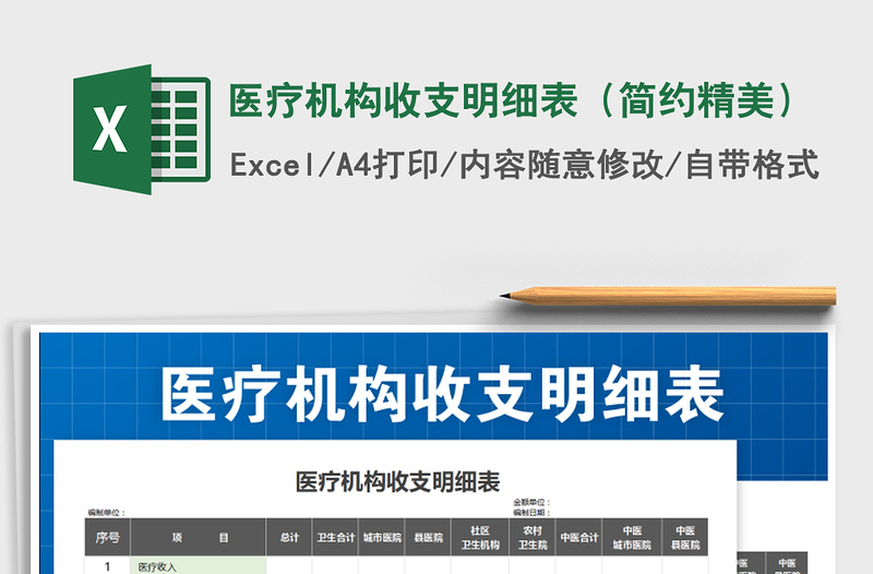 2025年医疗机构收支明细表（简约精美）