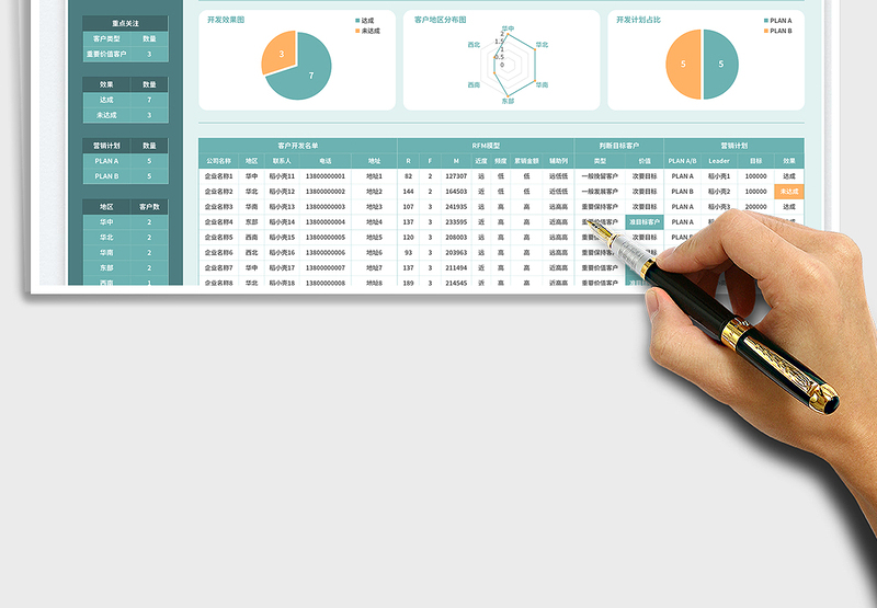 2025简约风电商行业目标客户开发计划表免费下载