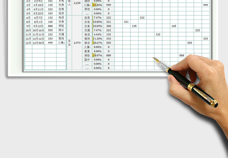 2025年度收支记账分析免费下载