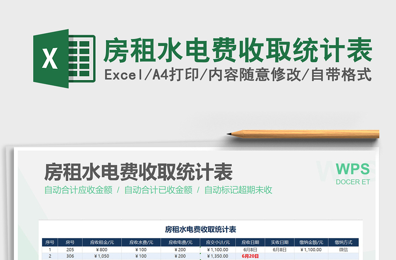 2025年房租水电费收取统计表