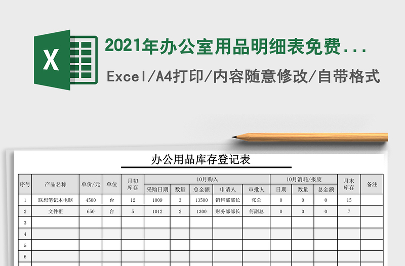 2025年办公室用品明细表