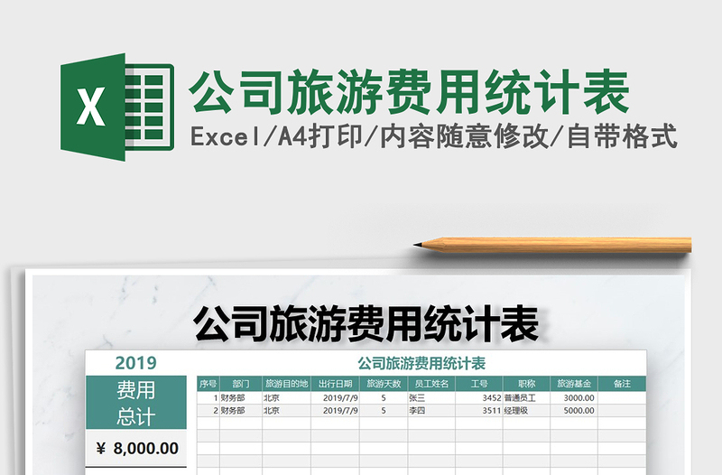 2025年公司旅游费用统计表免费下载