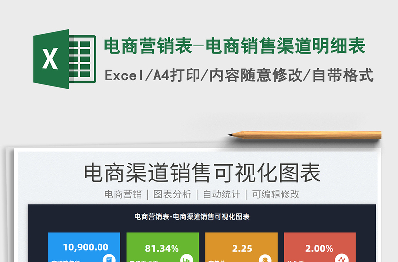 2024电商营销表-电商销售渠道明细表exce表格