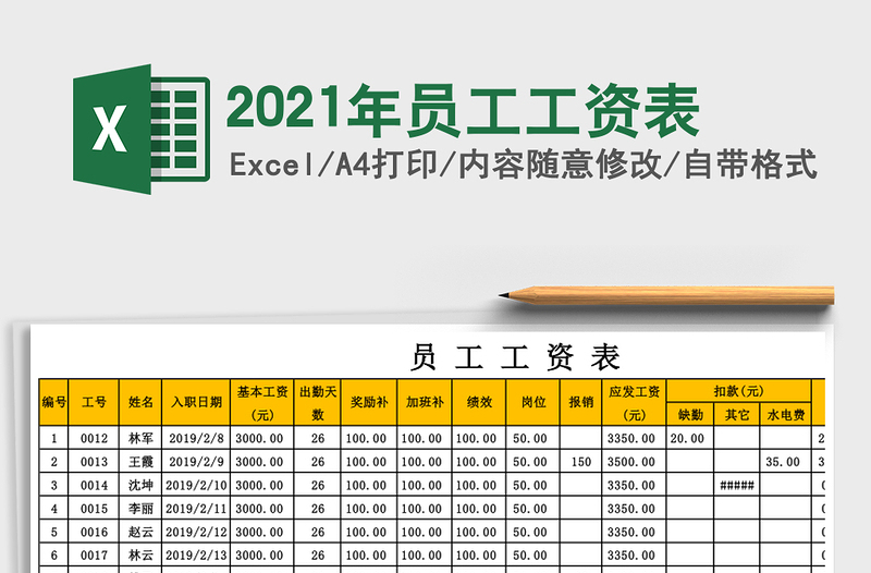 2025年员工工资表