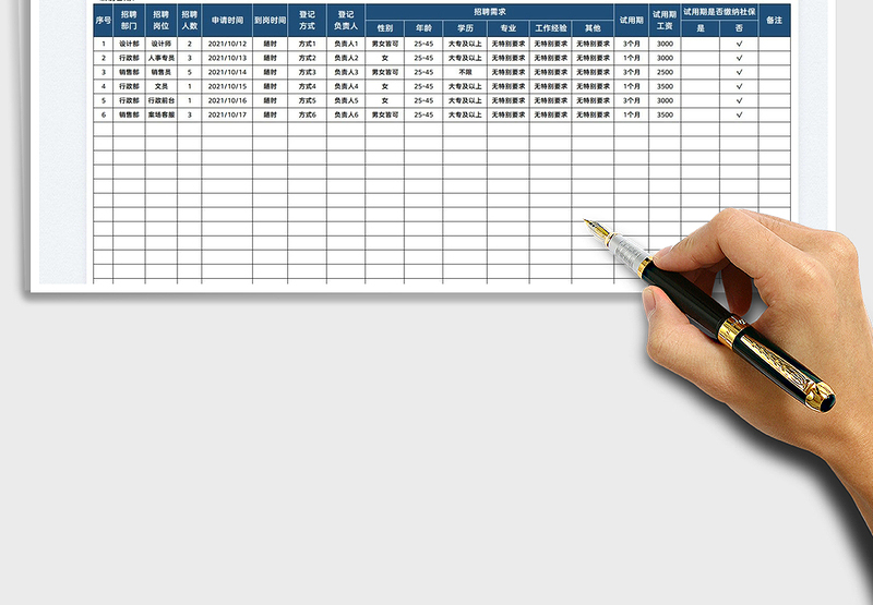 2025招聘需求汇总表免费下载