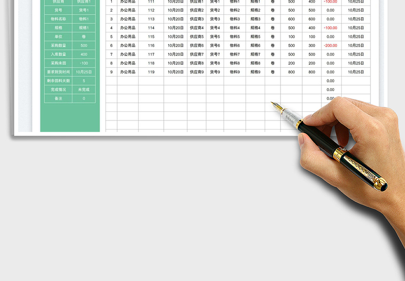2025采购统计表免费下载