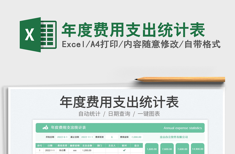 2025年度费用支出统计表免费下载